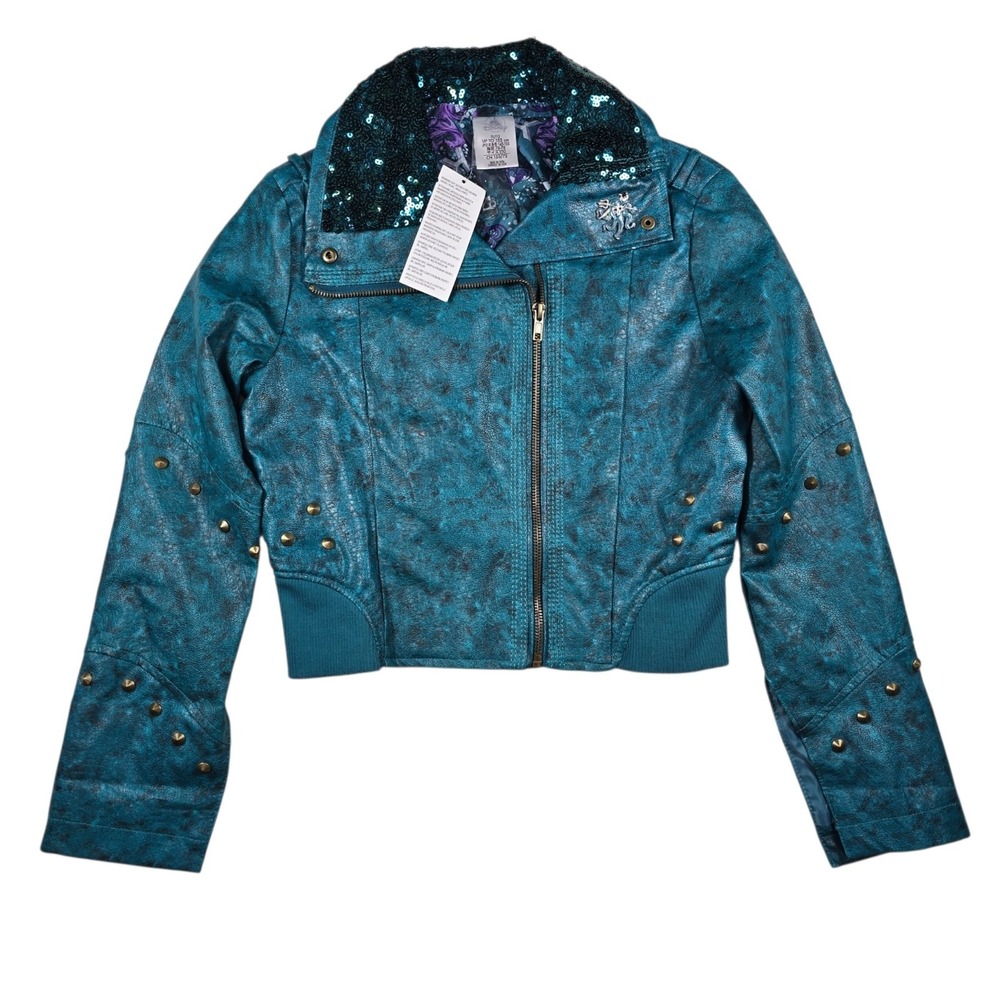 Disney Store Uma Descendants Moto Jacket Faux Leather Costume Girl's Size 11/12